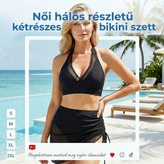 🏝️Csábító, testformáló, áttetsző hálós fürdőruha szett💖👙