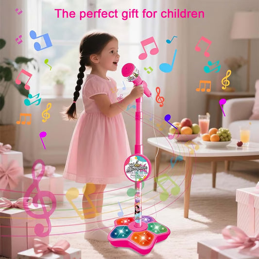 🎁 Növelje gyermeke önbizalmát ✨ Kihúzható mikrofonos játék világító karaoke-géppel