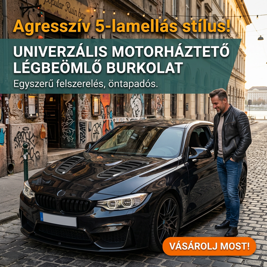 🚗🔥 Univerzális motorháztető szellőző – sportos design, hőelvezető | ABS műanyag, UV-álló, fúrás nélküli szerelés – agresszív külső és hatékony hőtávozás 💪