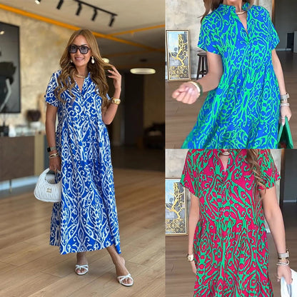 【S-4XL】🌺Női hosszú ruha nyomtatással