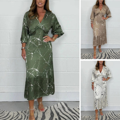 【S-2XL】💃V-nyakú hosszú ujjú ruha