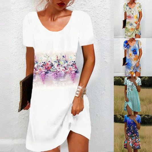 【S-3XL】👗Női alkalmi virágos ruha