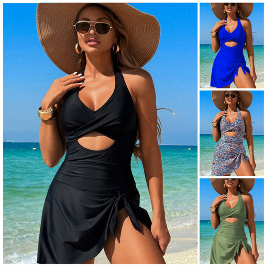 【🌺S-XL】👙Szexi strand oldalsó nyakkendő fürdőruha