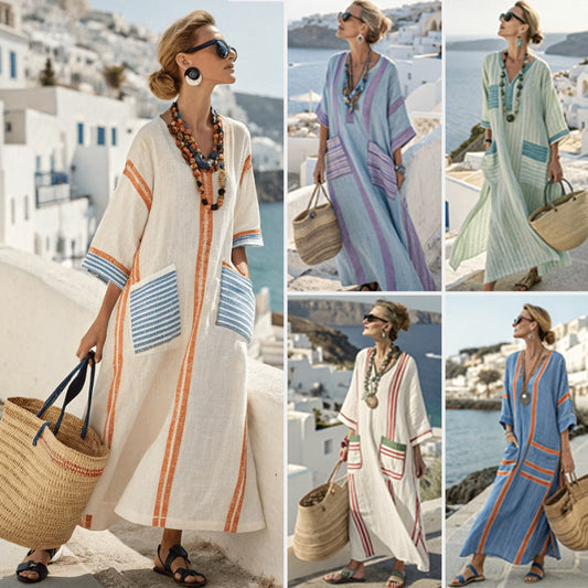 【S-4XL】🥀Elegáns, nagy méretű, nyomtatott hosszú ruha