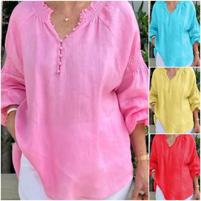 【S-3XL】🌿Pamut vászon hosszú ujjú felső