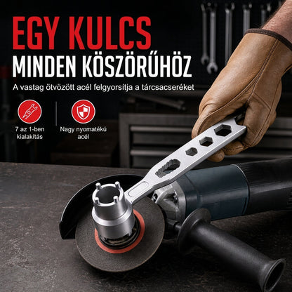 🔧7 az 1-ben sarokcsiszoló-csavarkulcs – multifunkcionális csavarkulcs a csiszolókorong cseréjéhez és az anyák rögzítéséhez
