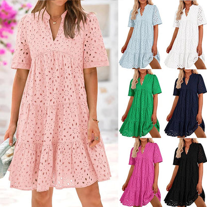 【EU S-2XL】🌸Csipke kivágott A vonalú ruha