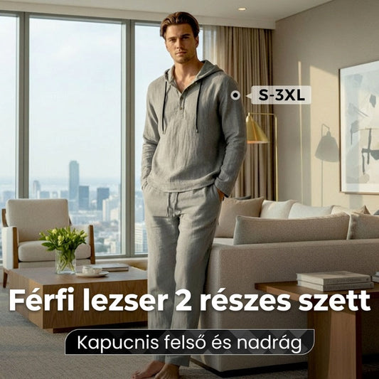 👕Férfi kapucnis pulóver + nadrág szett – kényelem, stílus és sokoldalúság