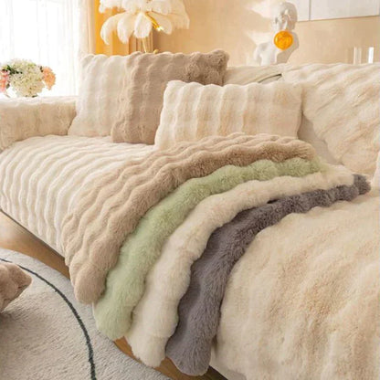 🛋️ Promóciós ár✨☁️Pousbo® Vastag plüss nyuszi kanapéhuzat ❄️