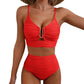 🔥 S-2XL 🌞 Női Push Up Magas Derekú Bikini 🌊👙