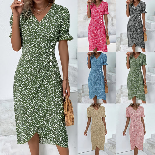 【S-3XL】🌺Women casual dress wrap dress floral dress