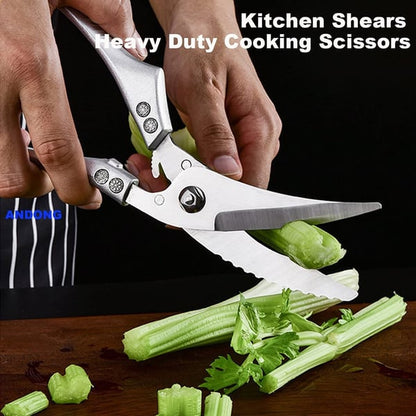 ✂️ Húsvágó Olló – Rozsdamentes Acél, Erős | Csirkecsont & Hús Vágásához 🍗🛡️🍴