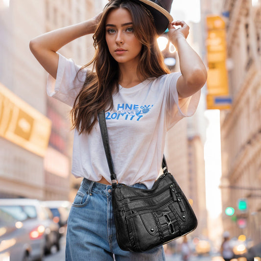 🔥Forró termék✨ Retro stílusú, nagy kapacitású, puha bőr női kézitáska