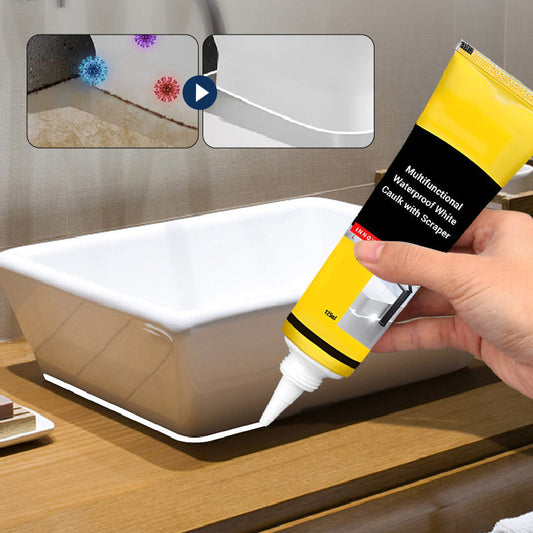【🔥2+1 ingyen】☔Többfunkciós, vízálló fehér tömítőanyag kaparóval