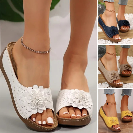【EU 36-44】🌸Női Kényelmes Virágos Slip-On Szandálok