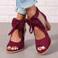【EU 35-43】👡Női Bow Open-Toe Chunky sarok szandálok