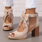 【EU 35-43】👡Női Bow Open-Toe Chunky sarok szandálok