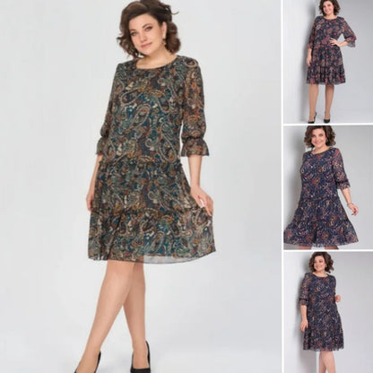 【S-4XL】✨Sifon ruha hétnegyedes ujjakkal