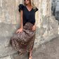 【S-3XL】✨Női stílusos leopárd mintás hosszú szoknya