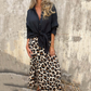 【S-3XL】✨Női stílusos leopárd mintás hosszú szoknya