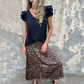 【S-3XL】✨Női stílusos leopárd mintás hosszú szoknya