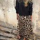 【S-3XL】✨Női stílusos leopárd mintás hosszú szoknya