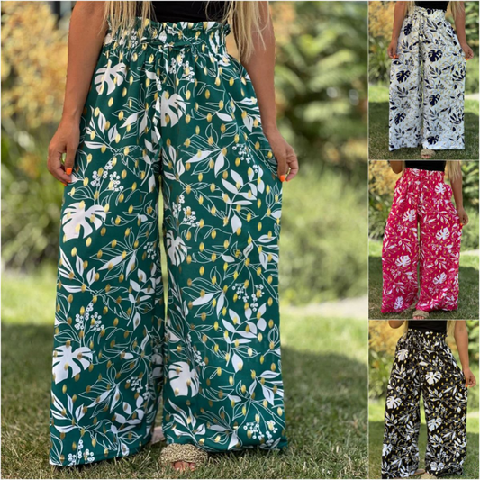 【S-4XL】💖Női széles szárú, nyomtatott nadrágok