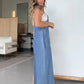 【S-2XL】👖Denim széles szárú tehén Jumpsuit