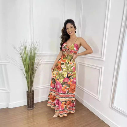 【S-XL】🌺Női Halter ujjatlan ujjatlan hát nélküli vékony szexi strand ruhák