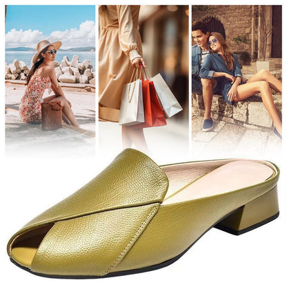 【EU 35-40】👡Női Slip-On Peep-Toe alacsony sarkú szandálok