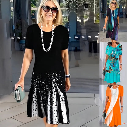 【S-4XL】🌺Női rakott ruha színes blokkokkal