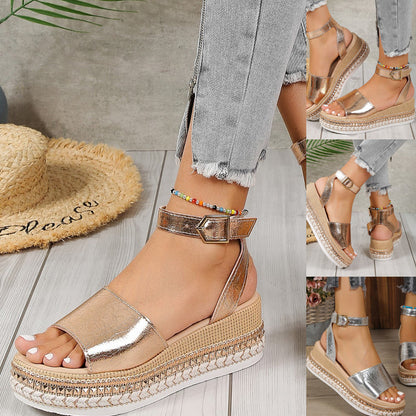 【EU 36-41】✨Fényes vastag aljú hal szájú szandálok