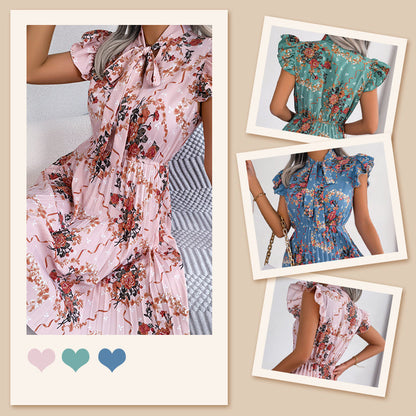 【S-XL】🌹Női elegáns virágos nyomtatott A vonalú ruha