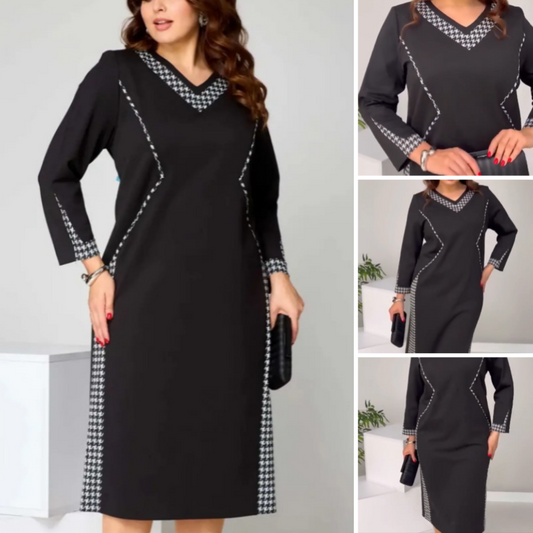 【S-4XL】🌺Elegáns patchwork nyomtatott ruha