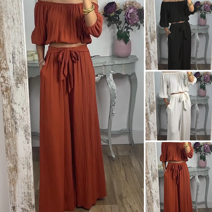 【S-3XL】💞Női vállnélküli felső és nadrág 2 részes szett