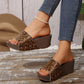 【EU 36-43】👡Női Leopard Platform Slip-On Wedge szandálok
