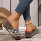 【EU 36-43】👡Női Leopard Platform Slip-On Wedge szandálok