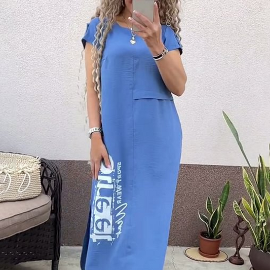 【S-4XL】👗Női alkalmi rövid ujjú laza ruhák