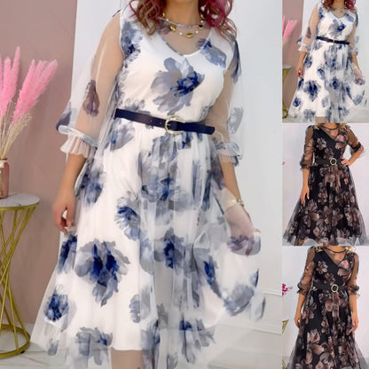 【S-4XL】🌺Francia sifon virágos ruha