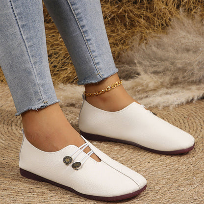 ✨ Női lapos cipő puha mesterséges bőrből – Kényelmes, könnyű, mindennapi stílushoz 🚶‍♀️👟