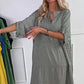 【S-3XL】👗Női pöttyös pöttyös gomb Loose Fit ruha