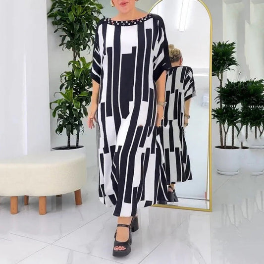 【S-4XL】👗Női modern nyomtatás laza illeszkedő ruha