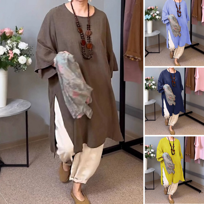 【S-3XL】🌿Hétnegyedes ujjú lenvászon felső