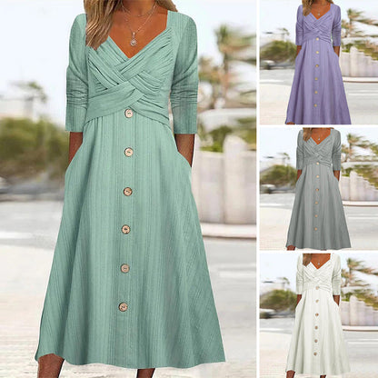 【S-3XL】👗Alkalmi egyszerű hosszú ujjú ruha