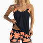 🏖️ S-3XL 🌼 Női Mintás Tankini és Rövidnadrág 2-darabos Fürdőruha Szett 🩱🌊