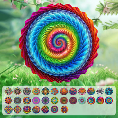 🌺3D színes forgó szélcsengő – 🏠Kerti függődísz