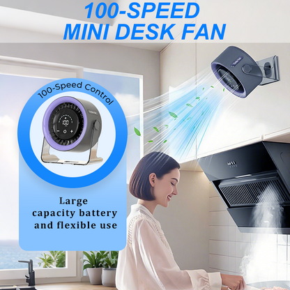 🔥 Kraftfull mini-fläkt – 100 inställningar, digital display & energisnål, perfekt för varma dagar ☀️