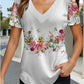 【S-4XL】🌺Női virágos nyomtatott V-nyakú rövid ujjú felső