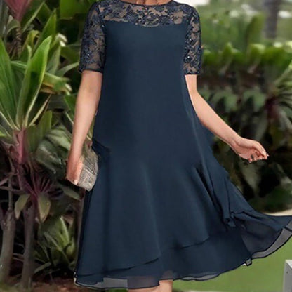 【S-3XL】👗Női sifon patchwork ruha