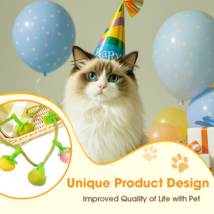 🐾 Macska szórakoztató játék 🐱 Gyümölcs alakú macskamenta játék zsinórral